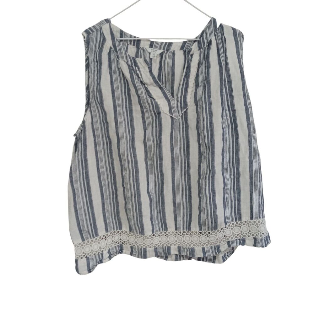 Women's Crown & Ivy Lace Blouse Gray White Size 3X